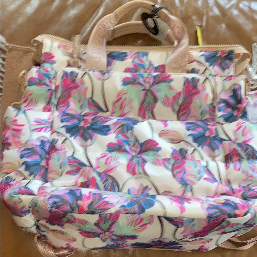Floral Pink and Cream Women's Bag